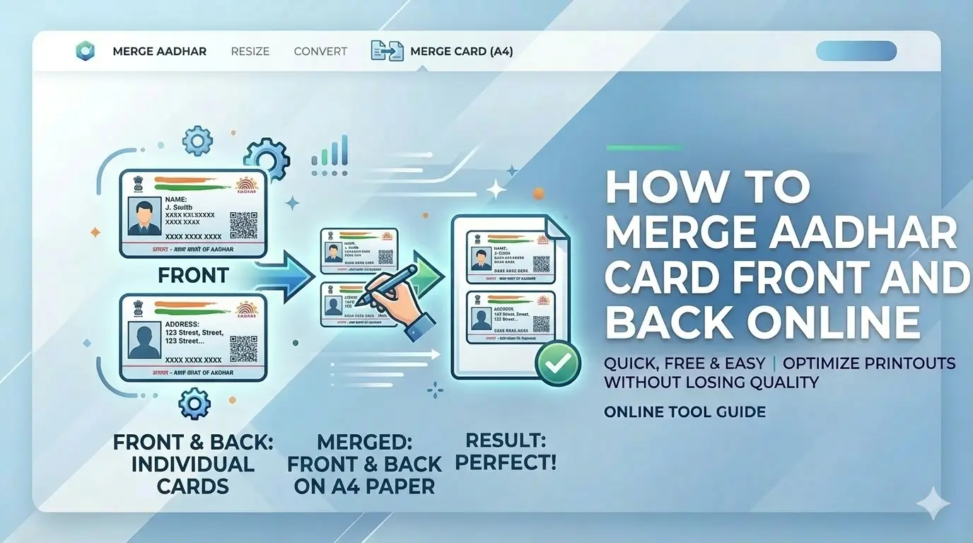How to Merge Aadhar Card Front and Back Online Free - A4 Print Guide